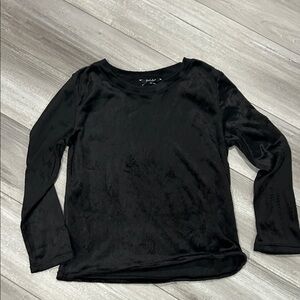 Just Love Black Long Sleeve Velour Top
